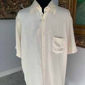 Men’s Cream Murano 100% Silk‎ Short Sleeve. Size XL (57M)